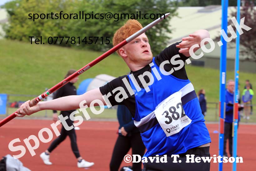 Mens under-20s javelin, 2022 Northern Senior and Under-20 Champs., Wavertree Athletics Centre, Liverpool. Photo: David T. Hewitson/Sports for All Pics